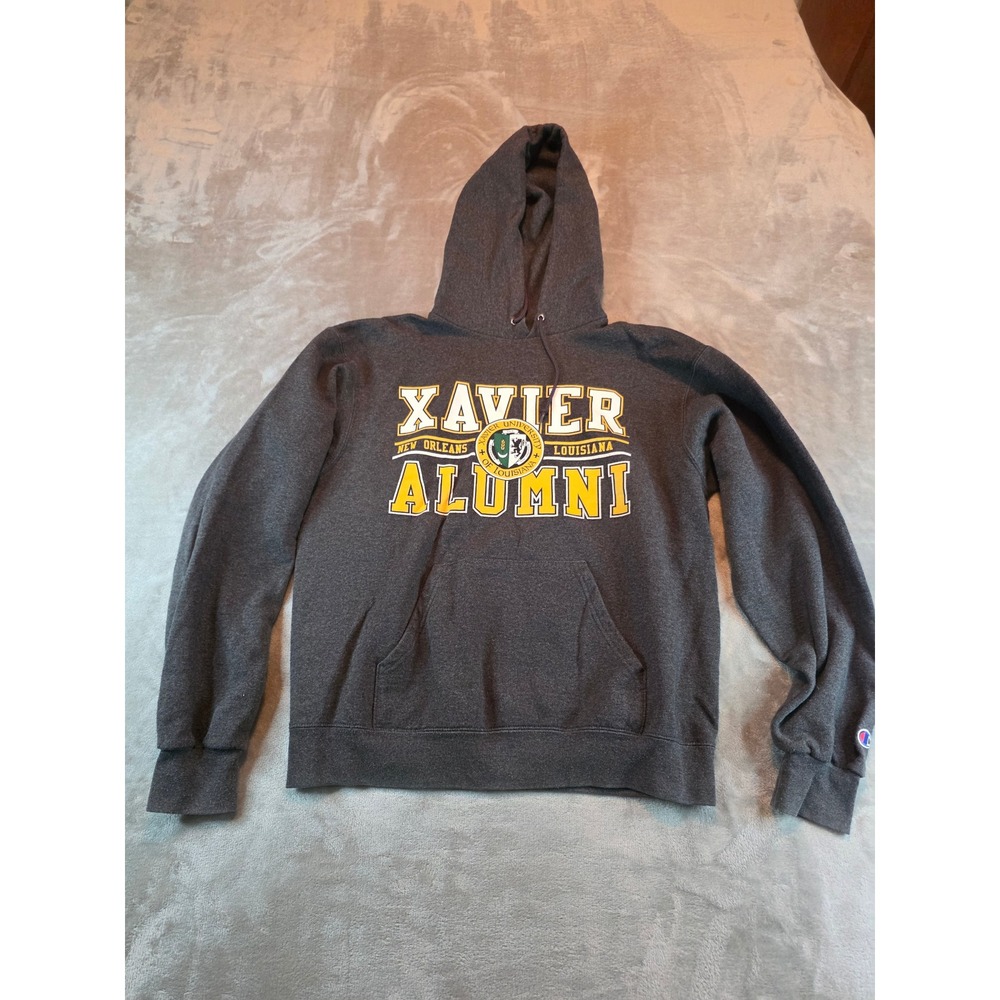 Champion Hoodie Mens Size Medium Gray Xavier University Louisiana Alumni